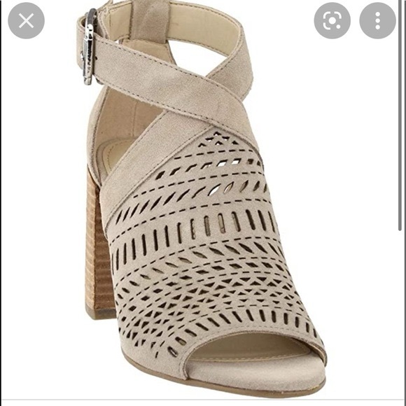 Marc Fisher Geela Sand Suede Heels - Picture 2 of 6